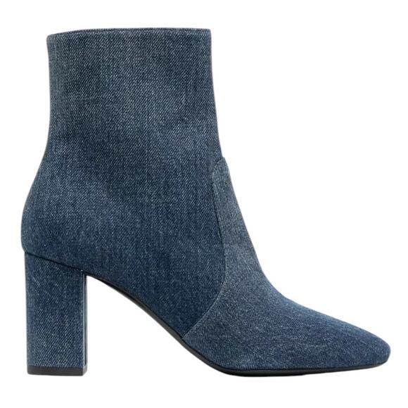 Saint Laurent Lou 75 Denim Zip Ankle Booties NEW EU 40 US 10 - Picture 5 of 16